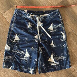Polo Ralph Lauren men's lined swim trunks beachy, sailboats size Medium